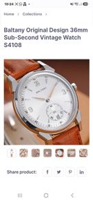 Bantany 36mm sub second vintage styled watch S4108