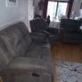 2 seater reclining couch and 2 chairs, Grey Material Image 3
