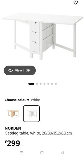 Ikea Norden Table White