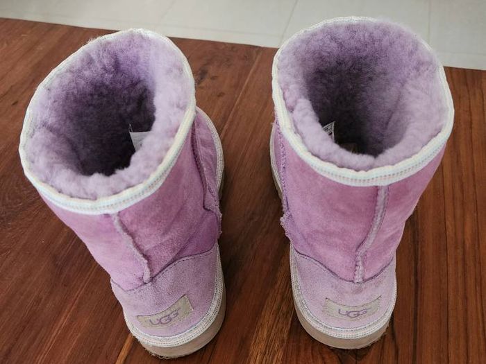 UGG K Classic Sheepskin Short Weave Fur-lined Boots - Purple - UK 5