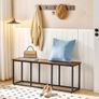 120 cm long bench for dining room, kitchen bench, industrial shoe bench, bed bench, entryway bench, for dining room, entrance area, bedroom, rustic brown and black Image 5