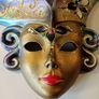 Vintage Venetian Hand Painted Wall Hanging Carnival Mask. Image 5