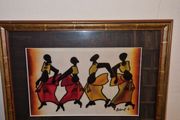 Signed African Batik art framed