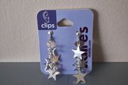 Claire's Clip-on Earrings Silver coloured Stars