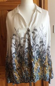Per una Ladies Blouse white black yellow blue Size 18 includes postage