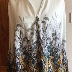 Per una Ladies Blouse white black yellow blue Size 18 includes postage