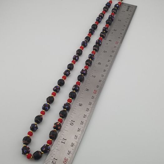 Antique Venetian Style Trade & Venetian WhiteHeart Glass Beads Necklace
