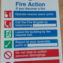Fire Action Sign