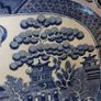 Beautiful Antique Blue and White Transferware Willow Pattern Large Platter, Unknown Maker, Circa 1860's, Most Likely Staffordshire Made Image 2