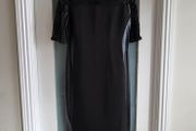 KDK London Black bodycon dress with lace detail Sz 12UK