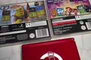 Nintendo DSi Red Console mint + games shrek my sims VGC Fast Shipping GREAT COND