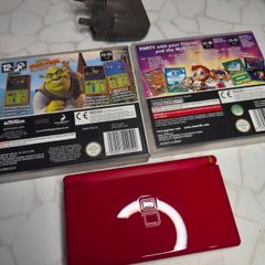 Nintendo DSi Red Console mint + games shrek my sims VGC Fast Shipping GREAT COND