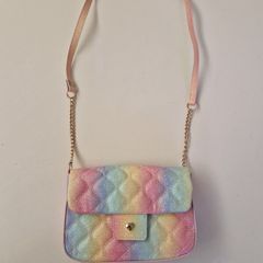 H&M Kids Quilted Rainbow Glitter Shoulder Bag