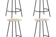 Bar Stools 4 pcs Solid Mango Wood