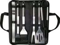 main image for ad BBQ Grill Tools Barbecue Accessories 10 Piece Utensils: Grill Brush, Spatula, Tongs, Fork, Basting Brush, Kebab Skewers