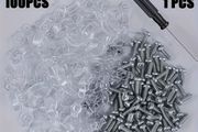 100pcs Strip Light Mounting Brackets,Fixing Clips,One-Side Fixing,100 Screws Included 1pc screwdriver (Ideal for 10mm Wide Waterproof Strip Lights),