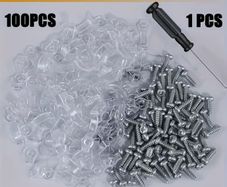 100pcs Strip Light Mounting Brackets,Fixing Clips,One-Side Fixing,100 Screws Included 1pc screwdriver (Ideal for 10mm Wide Waterproof Strip Lights),