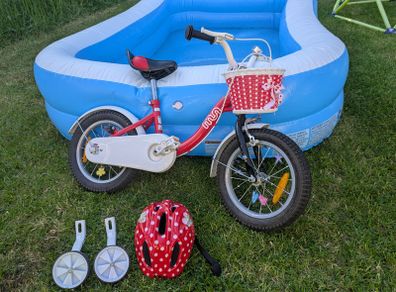 Girls 14inch red bike