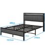 King Size Bed Frame with Storage and Headboard Shelf, Upholstered Bed Image 8