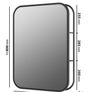 Mirror - Rectangular Black Metal Mirror with discreet open shelving Image 2
