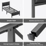 Single Bed Frame with Upholstered Headboard, 3ft Image 6