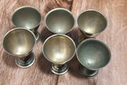 Egg Cups Vintage Metal x6