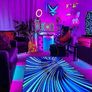 Blacklight 3D Vortex Illusion Rug, Large Neon Hole UV Reactive Visual Optical Area Rug, Non-Slip Fluorescent Luminous Game Floor Mat Carpet, Glow in The Dark Kid Playroom Decor 180x120cm Image 4