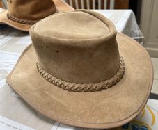 Ladies or kids suede leather cowboy hat
