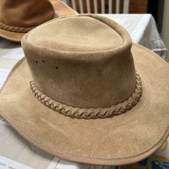 Ladies or kids suede leather cowboy hat