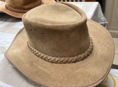 Ladies or kids suede leather cowboy hat