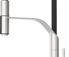 Kitchen Tap, Kitchen Mixer Taps with Pull Out Sprayer, Swivel Single Handle High Arc Pull Down Stainless Steel Sink Faucet, Mixer Taps 1 Hole Lever Sink Tap, Brushed Nickel