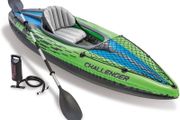 FREE EXPRESS SHIPPING Challenger Kayak, Man Inflatable Canoe with Aluminum Oars and Hand Pump
