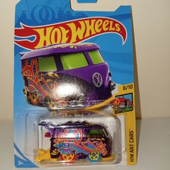2018 Hot Wheels Treasure Hunt HW Art Cars 8/10 KOOL KOMBI Purple w/Red-Blue Whls