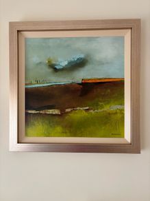 Large Framed Abstract Landscape by Cordero  85cm sq