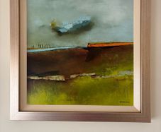 Large Framed Abstract Landscape by Cordero  85cm sq