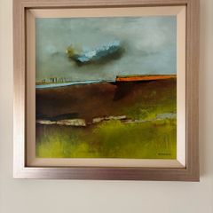 Large Framed Abstract Landscape by Cordero  85cm sq