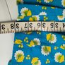 Vintage 60s blue floral retro dress with yellow collar and pockets size small Image 8
