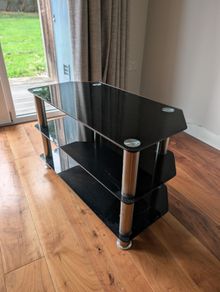 TV cabinet - Black Glass Corner stand