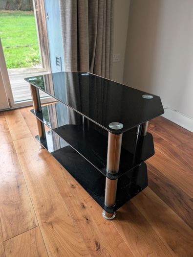 TV cabinet - Black Glass Corner stand