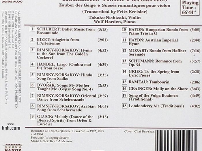 Romantic Violin Favourites. CD. Free Postage!