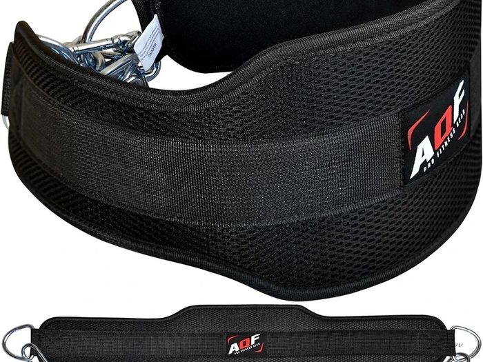 Dip Belt for Weightlifting | Weight Belt with 36" Heavy Duty Steel Chain | Neoprene Padded Back Support Gym Lifting Belt for Powerlifting, Bodybuilding, Exercise, Fitness & Pull ups Workout