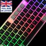 USB Wired Keyboard and Mouse Set, Luminous LED Lights, Full Size Slim Keyboard, LED Gaming Mouse, Game or Business, UK Layout, For PC, Laptop, Windows And Mac, PS4, PS5, Xbox One, etc (Retro) Image 5