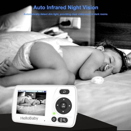 Baby Monitor, Monitor with Camera and Audio, Infrared Night Vision Camera,VOX Mode, Lullaby,Digital 2X Zoom,Alarm Function (FREE POSTAGE)