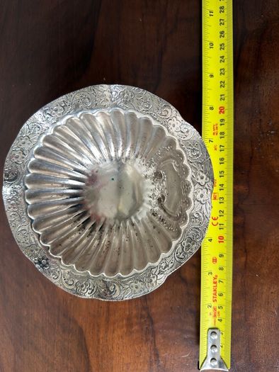 Vintage Ornate Metal Footed Bowl