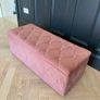 Pink Velvet Ottoman Storage Bench Blanket Box Image 2