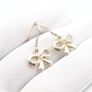 925 Vintage Sterling Silver Bowtie Earrings Image 5