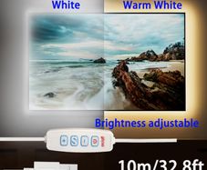10m  999.74cm dimmable strip lights with white/natural white/warm white - Flexible, button control, adjustable brightness, easy installation,