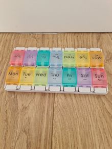 Colour pill organiser morning and evening