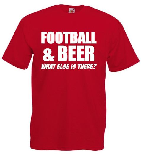 Football and Beer What Else Is There  Mens funny football gift t-shirt