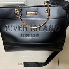 River Island Black Debossed Branded Bag